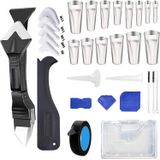 Ferramentas De Caulking, Kit De Ferramenta De Acabamento De Caulking De Silicone (cabeça De Aço Inoxidável), Reutilizar E Substituir 5 Almofadas De S