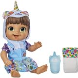 Boneca Baby Alive Tinycorns, Panda Unicórnio, Acessórios, Bebidas, Molhados, Brinquedo De Cabelo Castanho Para Crianças De 3 Anos Ou Mais