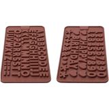 Molde De Letra De Silicone E Moldes De Chocolate Numéleos Com Enfeites De Bolo De Feliz Aniversário Símbolos 2pcs