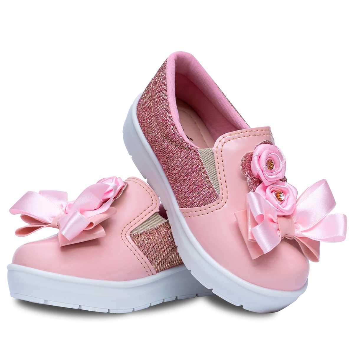 Tenis Iate Slipon Infantil Menina Feminino Casual Moda 11.42 Cor:rosa,tamanho:23