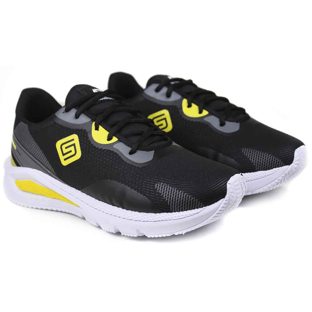 Tênis Esportivo Masculino Caminhada Corrida Conforto Leve Amarelo 38