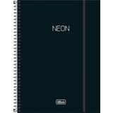 Caderno Univ. 1 Mat. Capa Plastica Neon Preto Tilibra