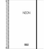 Caderno Univ. 10 Mat. Capa Plástica Neon Branco Tilibra