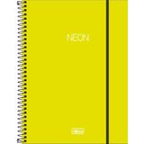 Caderno Univ. 10 Mat. Capa Plástica Neon Verde Limão Tilibra