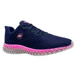 Tênis Feminino Esportivo Caminhada Dia A Dia Macio Conforto Azul+rosa 38