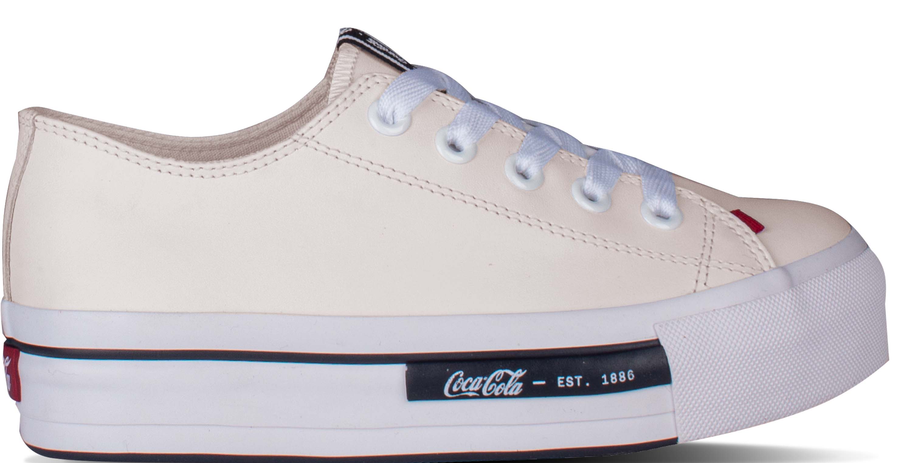 Tenis Coca Cola Daytona Plat Leather Feminino Off White-34