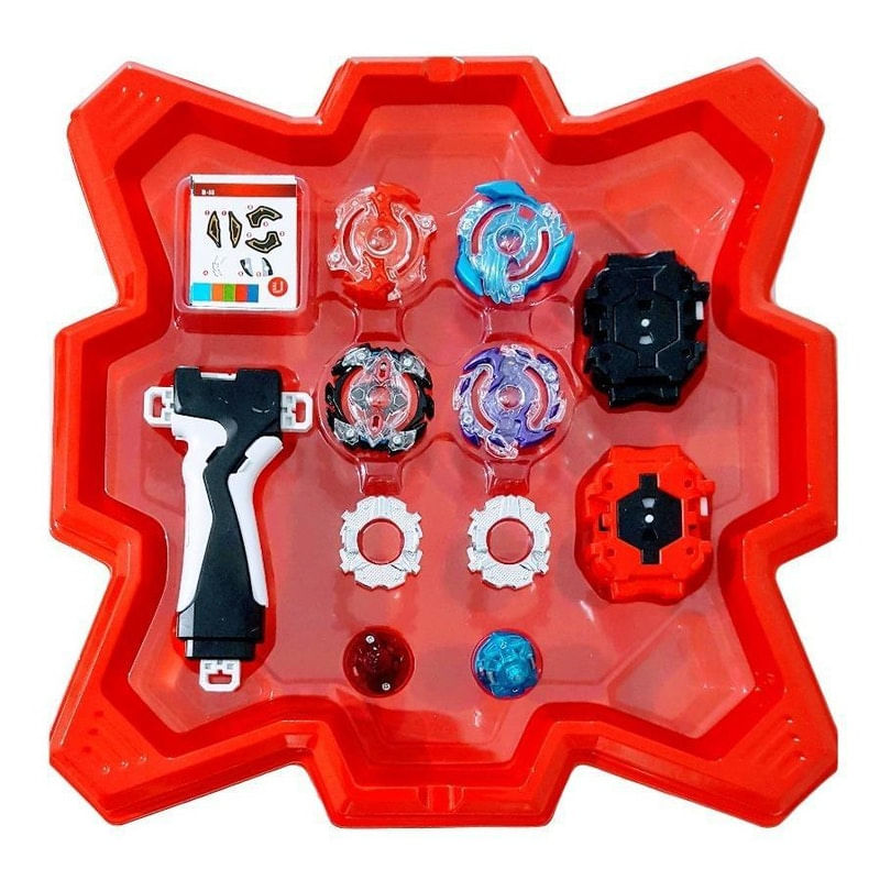 Beyblade Lançador Extreme Gyro Vermelho Divertido C/ Adesivo