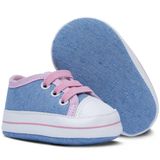 Tenis Bebe Star Menino Menina Sapatinho Calce Facil 01.02 Cor:jeanserosa,tamanho:g