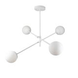 Lustre Lirio Com 4 Globos Esfera De Vidro Branco - Branco