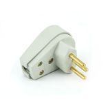 Plug Macho Tomada Elétrica Tripolar 10a 90 Graus - Branco