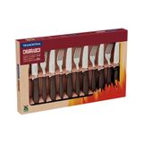 Jogo Para Churrasco Jumbo Plenus Com Lâminas Em Inox E Cabos De Polipropileno Marrom 12pçs