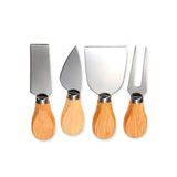 Conjunto Jogo P- Cortar Queijo 4 Pçs Inox Kit Facas Espátula