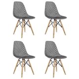 Conjunto Com 4 Cadeiras Eames Maglia Pc Fume