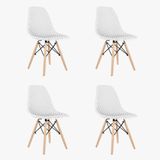 Conjunto Com 4 Cadeiras Eames Maglia Pp Branca