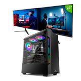 Pc Gamer Neologic Streamer Nli83677 Intel I5 10400f 16gb (rtx 3050 8gb) Ssd 240gb + Hd 1tb 600w 80 Plus + 2 Monitores 24 U Unica Unica