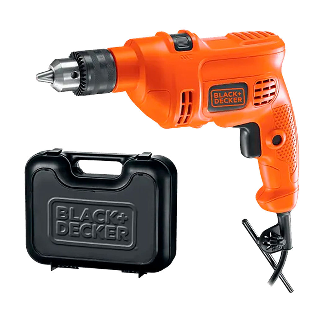 Furadeira De Impacto Black + Decker Com Maleta E Acessórios 3/8 (10mm) 560w 127v Laranja - Tm500kb9br