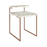 Mesa Lateral/apoio 50cm Com Prateleira Multimóveis Cr45189 Volakas