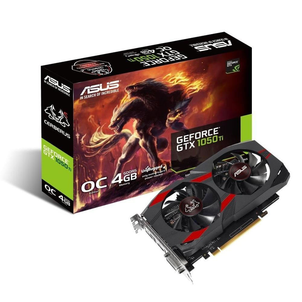 Placa De Video Asus Geforce Gtx 1050 Ti Oc Cerberus 4gb Gddr5 128 Bits * - Cerberus-gtx1050ti-o4g