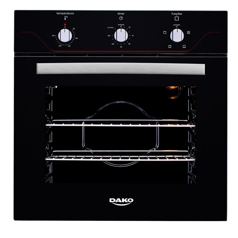 Forno De Embutir Elétrico Preto 60 Litros Com Timer Dako Diplomata 220v