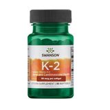 Suplemento Vitamina K2 Natural 50mcg Swanson 30 Softgels
