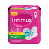 Absorvente Intimus Tripla Protecao Cobertura Seca Com Abas 8un