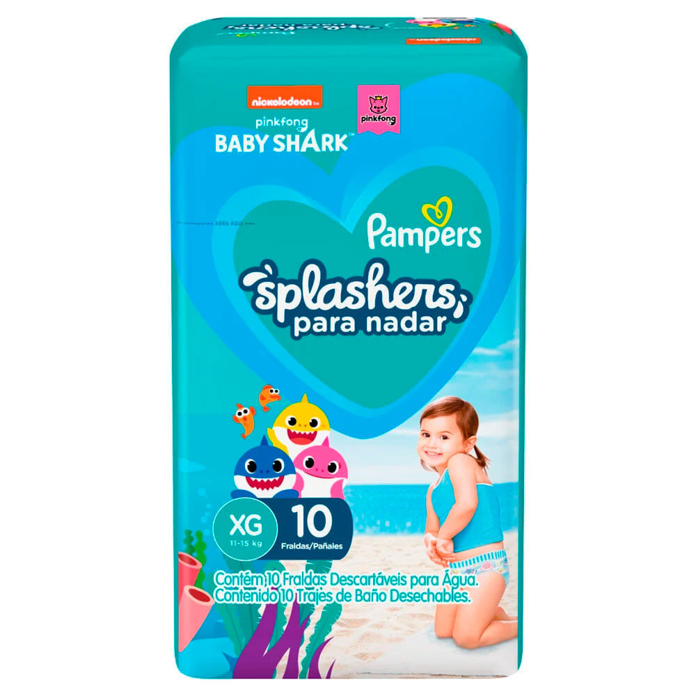 Fralda Descartável Pampers Splashers Piscina G/xg 10 Unidades