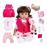 Bebe Reborn  Girafinha Menina 100% Silicone 48cm