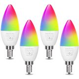 Lâmpada Led Inteligente E12 Candelabra Bulb Wifi Color Changing Led Bulb Bulb, Dimmable Ceiling Fan Light 40w Equivalente, Smart Chandelier Lighting