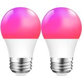 Dogain Pequenas Lâmpadas Inteligentes E26 Base A15 Rgb Mudança De Lâmpada Compatiple Com Alexa Google Home, Lâmpada Led Wifi Dimmable 500lm 40w Equiv