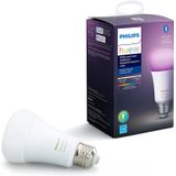 Philips Hue 548487 Lâmpada Inteligente A19, Pacote Único, Ambiente Branco E Colorido