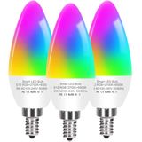 Lâmpadas Led Candelabra Base, Mudança De Cor E Lâmpada Inteligente Dimmable, Compatível Com Alexa Google Home, Lâmpadas De Lustre Branco Tunable 320