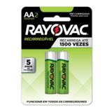 Pilha Recarregável Rayovac Aa 1350mah 2 Pilhas