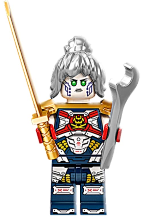 Lego Ninjago Minifigura Pixal Com Chave Inglesa E Katana De Ouro