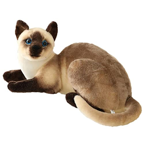 Animal Recheado De Gato Siamês, Gato De Cabelo Curto Brinquedos Recheados De Gato Realista, Presente Para Crianças 12inches (a)