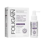 Fórmula Completa Foligain Triple Action, Fórmula Volumizante Para Cabelos Ralos, Fórmula Capilar Para Mulheres Com 10% De Trioxidil, 2 Fl. O