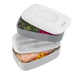 Caixa De Almoço Bento Bentgo Classic - Empilhável, Design Moderno Com 2 Recipientes, Talheres Integrados E Fita De Vedação. Cor Cinza