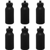 Garrafa De Água Esportiva 20 Oz. - 6 Pacote - Garrafas Com Push Squirt Cap - Bpa Free Safe Reutilizável - Preto