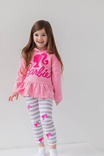 Barbie Little Girls Pullover Peplum Fleece Hoodie &amp; Leggin