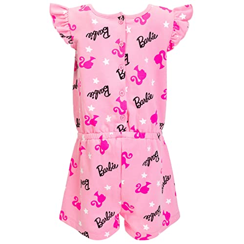 Barbie Big Girls Francês Terry Sem Mangas Romper Rosa 14-16