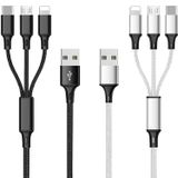 Topwin Cabo De Carregamento Multi Usb 3a, 3 Em 1 Conector De Cabo De Carregador Rápido Com Adaptador De Porta Dual Phone/tipo C/micro Usb, Compatível