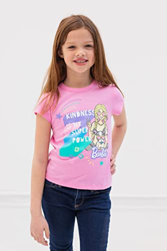 Barbie Little Girls 2 Pack Camisetas Gráficas Branco/rosa 6