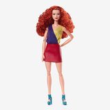 Boneca Barbie De Cabelo Ruivo Roupa Color Block