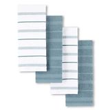Kitchenaid Albany Toalha De Cozinha 4-pack Set, Neblina Azul / Branco