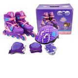 Patins Inline Violeta Ajústavel Proteção 34/37 Unitoys 1503