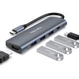 Usb C Docking Station, Vkusra 5-in-1 Usb C Hub Adapter Dock Com 4k Usb C Para Hdmi, Porta De Carregamento Usb-c Pd, 3 Portas Usb 3.0 Para Macbook/pro