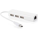 Adaptador Hub Usb C De 3 Usb , 1 Rj45 Lan Ethernet