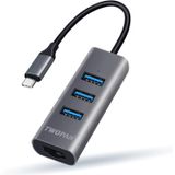 Twopan Usb 3.0 Hub Ethernet, Alumínio Usb C Para Adaptador Ethernet, Hub Usb C De 3 Portas Para Laptop, Adaptador Rj45 Lan Para Imac 24 Polegadas 202