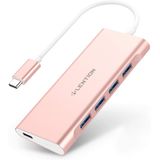 Lention Usb C Hub Com 4 Usb 3.0 &amp, Type C Carregamento Compatível 2021-2016 Macbook Pro, Novo Mac Air, Nova Superfície, Chromebook, Mais, Adaptado