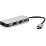 Adaptador Usb C Hub De 4 Em 1 Usb Com 4k Hdmi, Entrega De Energia De 60w, Usb 3.0, Usb 2.0 Para Laptops Usb C