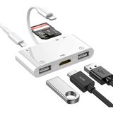 Adaptador Lightning Hub Ipad, 6-em-1 Lightning Para Hdmi Digital Av Converter, Tf &amp, Sd Card Reader, Adaptador De Câmera Usb, Entrega De Energia C